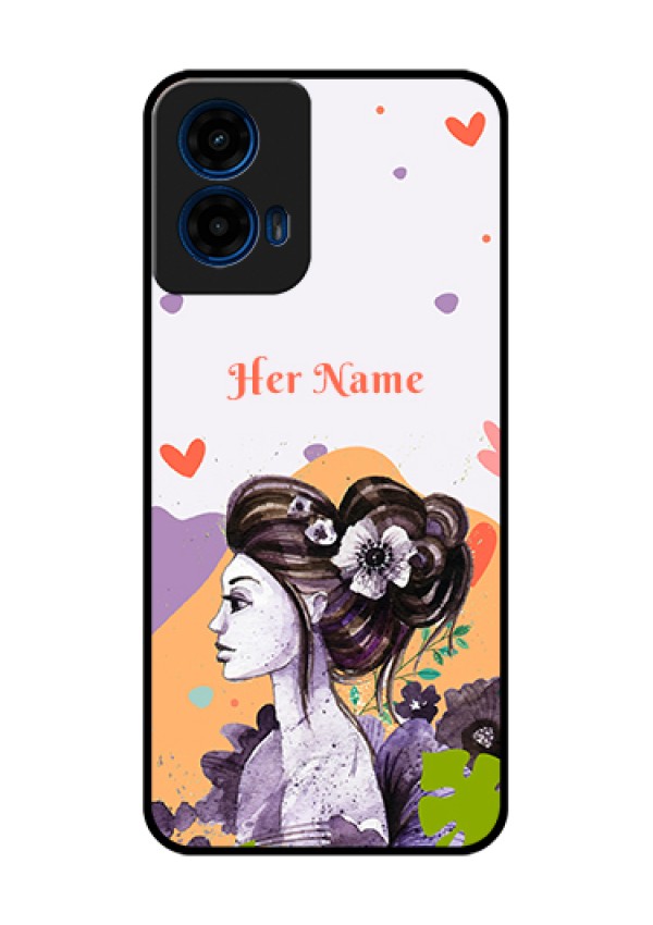 Moto G45 5G Custom Glass Phone Case - Woman And Nature Design