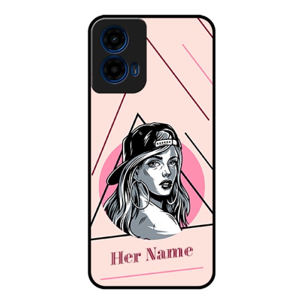 Moto G45 5G Custom Glass Phone Case - Rockstar Girl Design