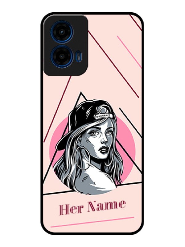 Custom Moto G45 5G Custom Glass Phone Case - Rockstar Girl Design