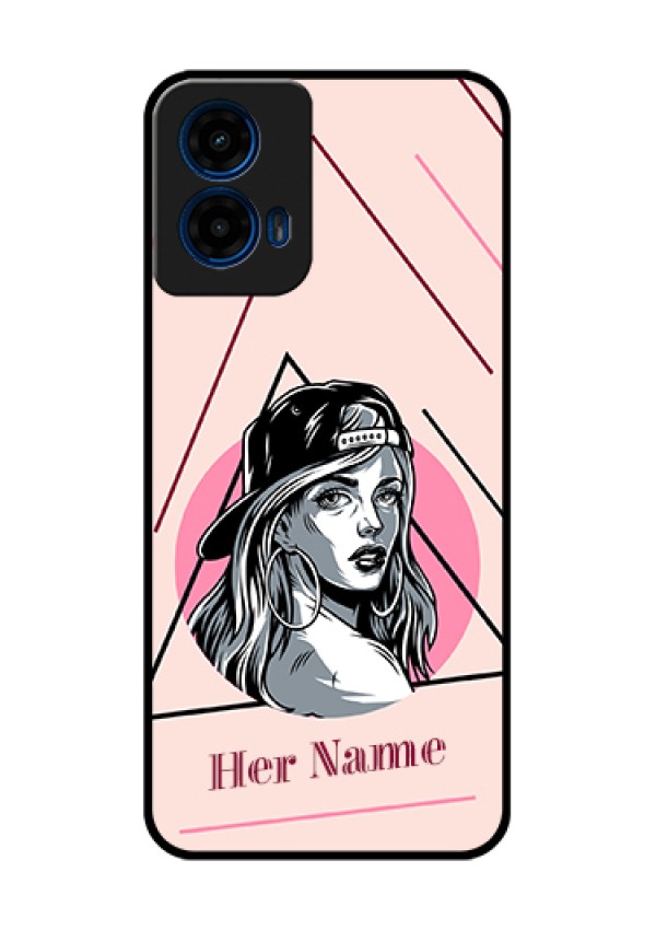 Moto G45 5G Custom Glass Phone Case - Rockstar Girl Design