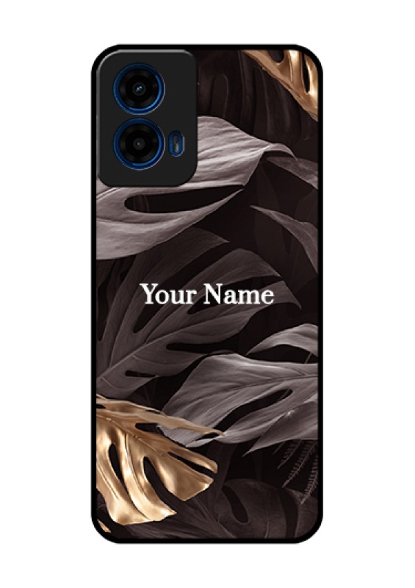 Moto G45 5G Custom Glass Phone Case - Wild Leaves Digital Paint Design