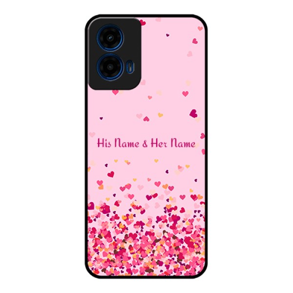 Moto G45 5G Custom Glass Phone Case - Floating Hearts Design