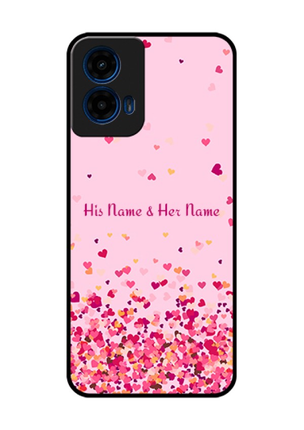 Moto G45 5G Custom Glass Phone Case - Floating Hearts Design