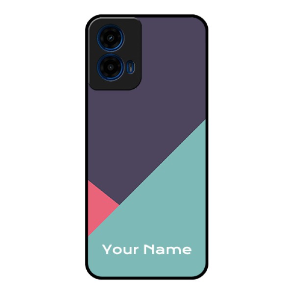 Moto G45 5G Custom Glass Phone Case - Tri Color Abstract Design