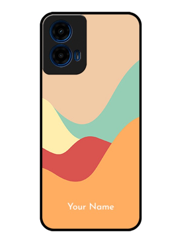 Custom Moto G45 5G Custom Glass Phone Case - Ocean Waves Multi - Colour Design