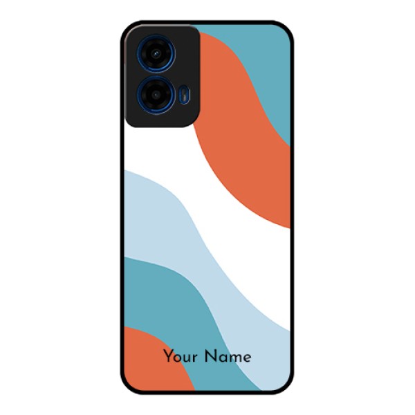 Moto G45 5G Custom Glass Phone Case - Coloured Waves Design