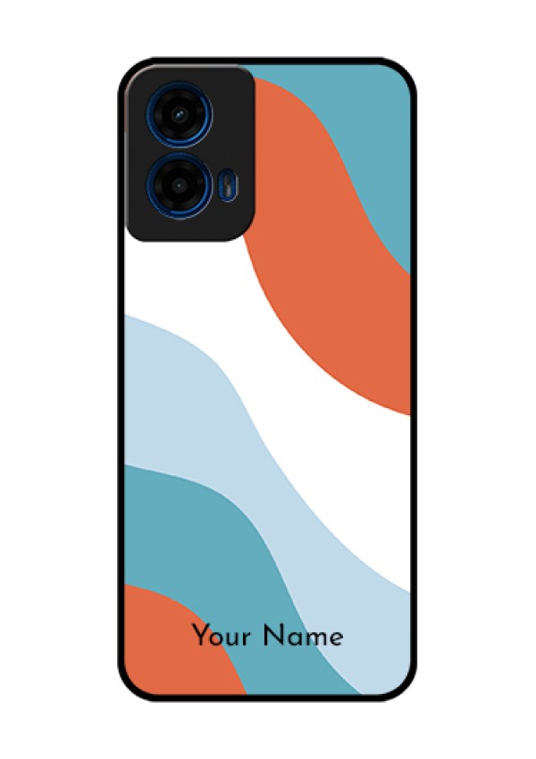 Moto G45 5G Custom Glass Phone Case - Coloured Waves Design