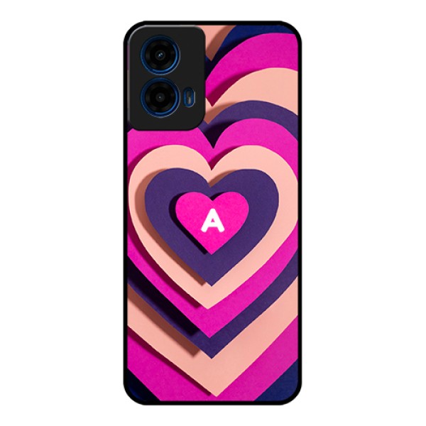 Moto G45 5G Custom Glass Phone Case - Cute Heart Pattern Design