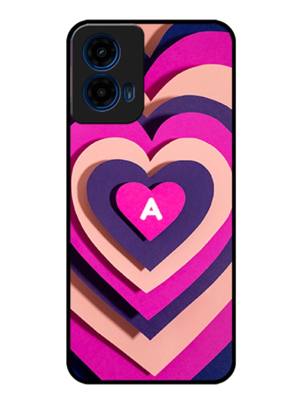 Custom Moto G45 5G Custom Glass Phone Case - Cute Heart Pattern Design