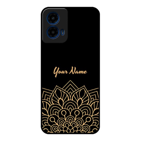Moto G45 5G Custom Glass Phone Case - Golden Mandala Design