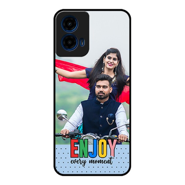 Moto G45 5G Custom Glass Phone Case - Enjoy Every Moment Design Moto G45 5G Custom Glass Phone Case - Enjoy Every Moment Design