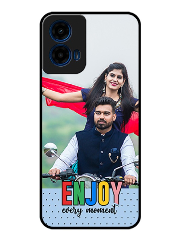 Custom Moto G45 5G Custom Glass Phone Case - Enjoy Every Moment Design