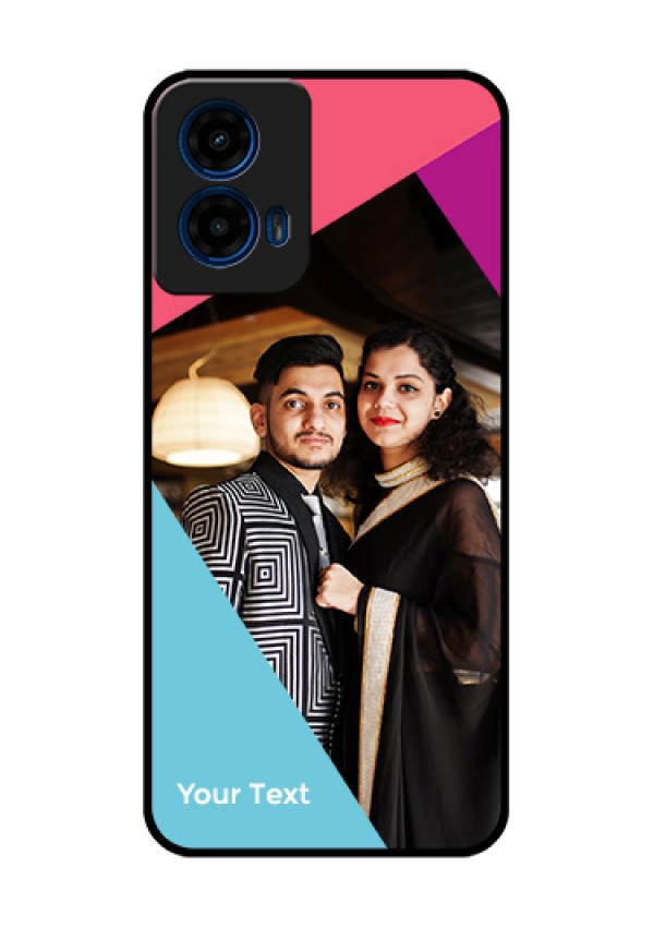 Moto G45 5G Custom Glass Phone Case - Stacked Triple Colour Design