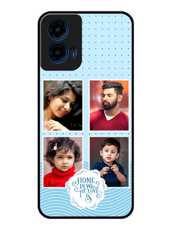 Custom Moto G45 5G Custom Glass Phone Case - Cute Love Quote With 4 Pic Upload Design