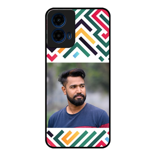 Moto G45 5G Custom Glass Phone Case - Colorful Maze Pattern Design Moto G45 5G Custom Glass Phone Case - Colorful Maze Pattern Design