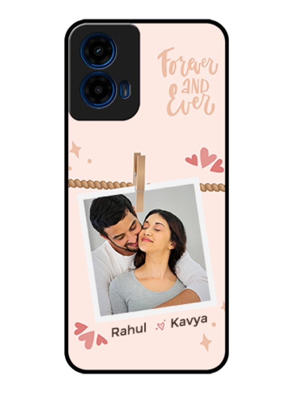 Custom Moto G45 5G Custom Glass Phone Case - Forever And Ever Love Design