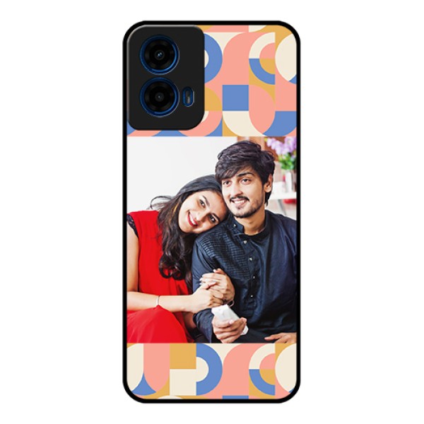 Moto G45 5G Custom Glass Phone Case - Semi - Circle Maze Pattern Design