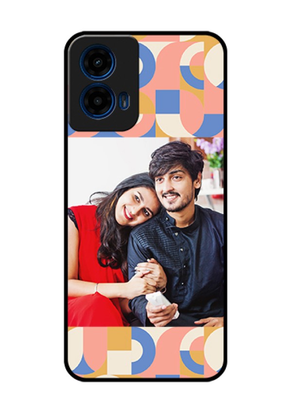 Moto G45 5G Custom Glass Phone Case - Semi - Circle Maze Pattern Design