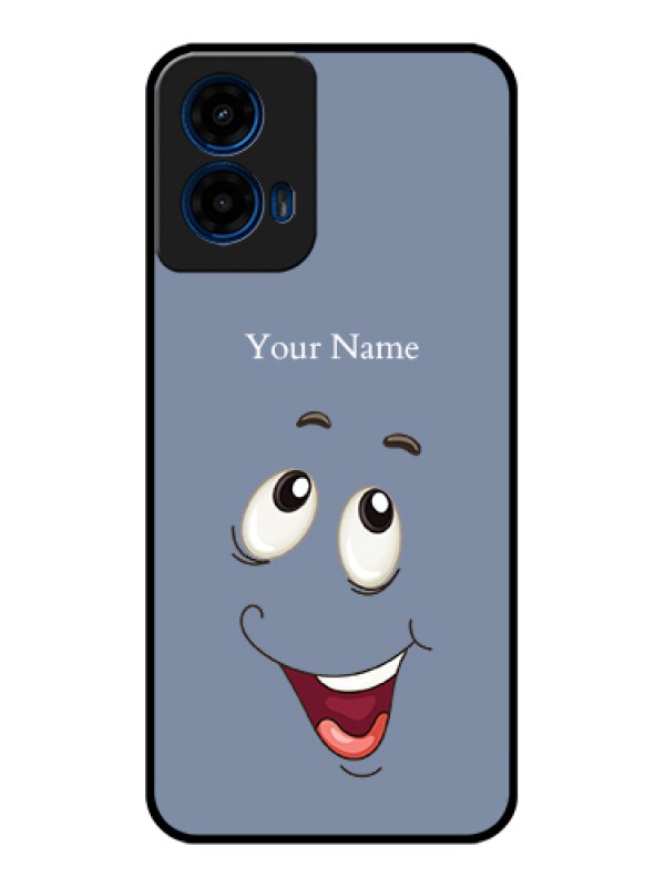 Custom Moto G45 5G Custom Glass Phone Case - Laughing Cartoon Face Design