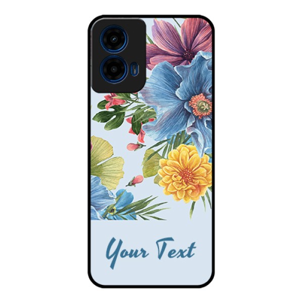 Moto G45 5G Custom Glass Phone Case - Stunning Watercolored Flowers Painting Design Moto G45 5G Custom Glass Phone Case - Stunning Watercolored Flowers Painting Design