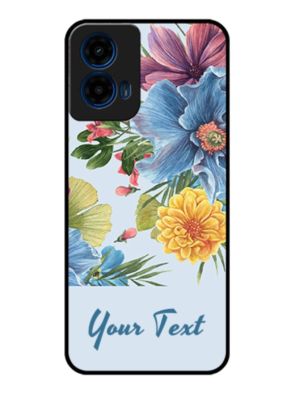 Custom Moto G45 5G Custom Glass Phone Case - Stunning Watercolored Flowers Painting Design