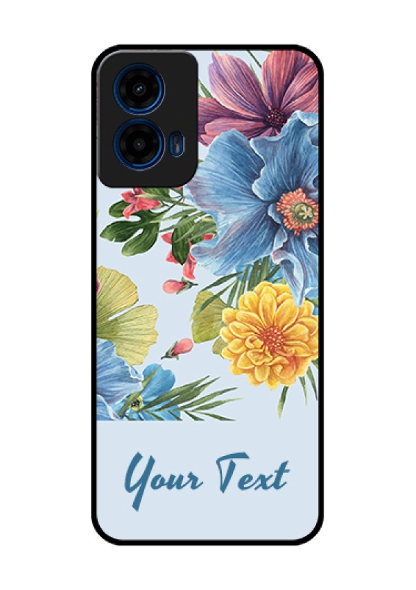 Moto G45 5G Custom Glass Phone Case - Stunning Watercolored Flowers Painting Design