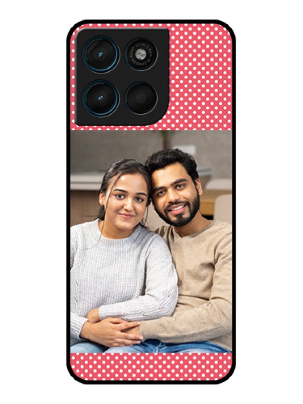 Custom Motorola Moto G57 Power Custom Glass Phone Case - White Dotted Design