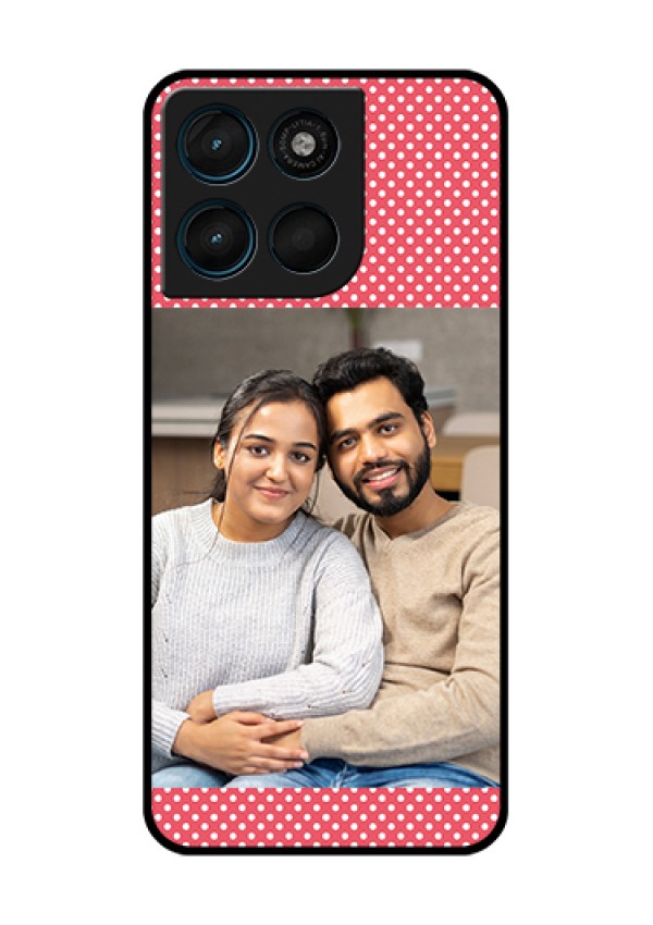 Motorola Moto G57 Power Custom Glass Phone Case - White Dotted Design