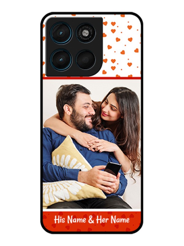 Custom Motorola Moto G57 Power Custom Glass Phone Case - Orange Love Symbol Design