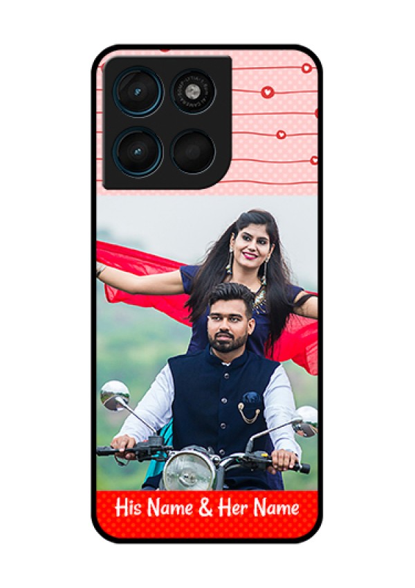 Motorola Moto G57 Power Custom Glass Phone Case - Red Pattern Case Design
