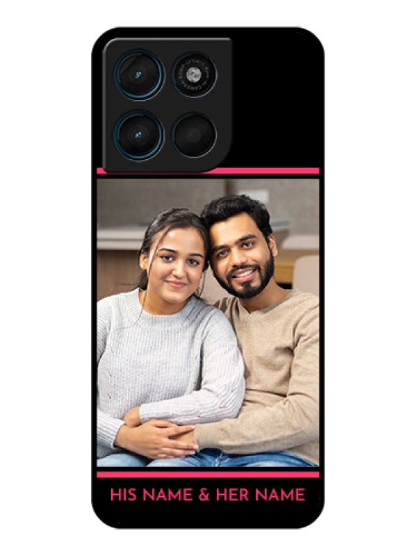 Custom Motorola Moto G57 Power Custom Glass Phone Case - With Add Text Design