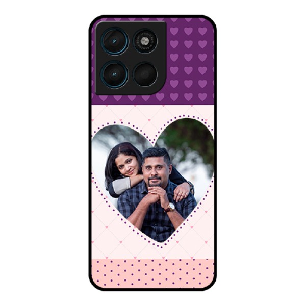 Motorola Moto G57 Power Custom Glass Phone Case - Violet Love Dots Design