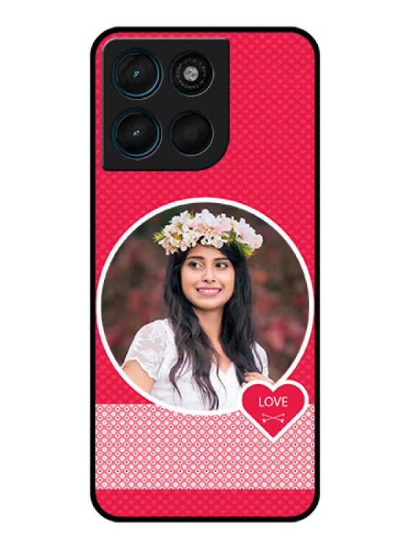 Custom Motorola Moto G57 Power Custom Glass Phone Case - Pink Color Pattern Design