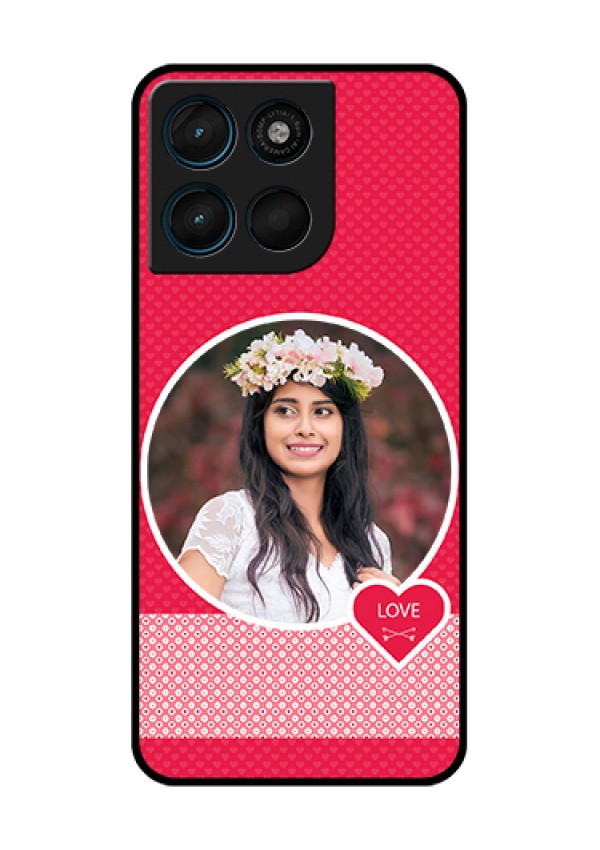 Motorola Moto G57 Power Custom Glass Phone Case - Pink Color Pattern Design