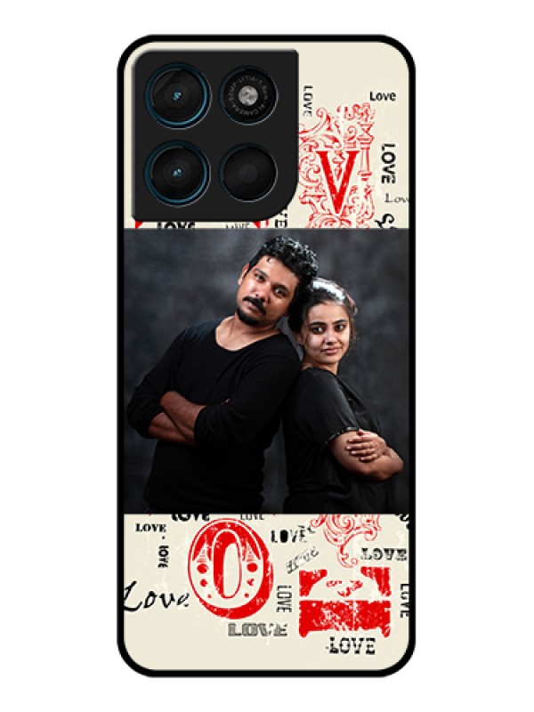 Custom Motorola Moto G57 Power Custom Glass Phone Case - Trendy Love Design Case