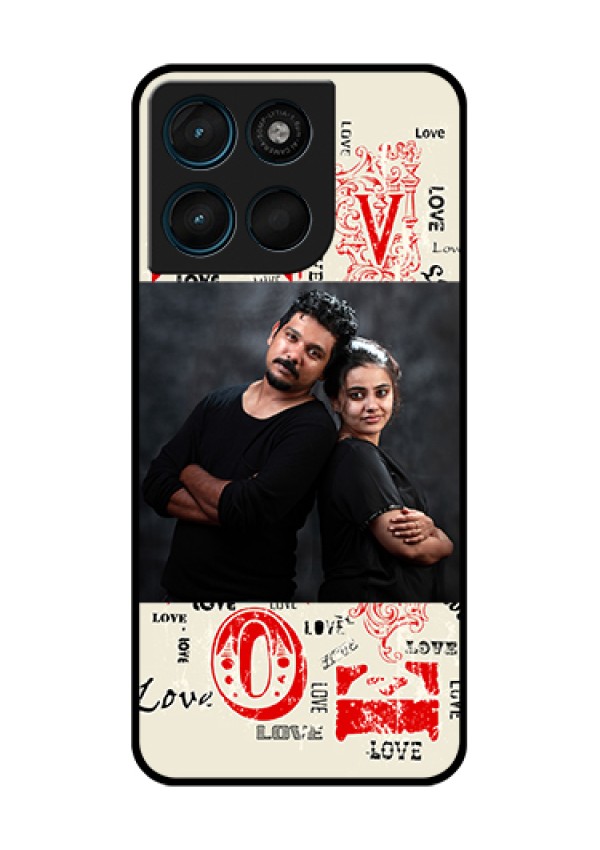 Motorola Moto G57 Power Custom Glass Phone Case - Trendy Love Design Case