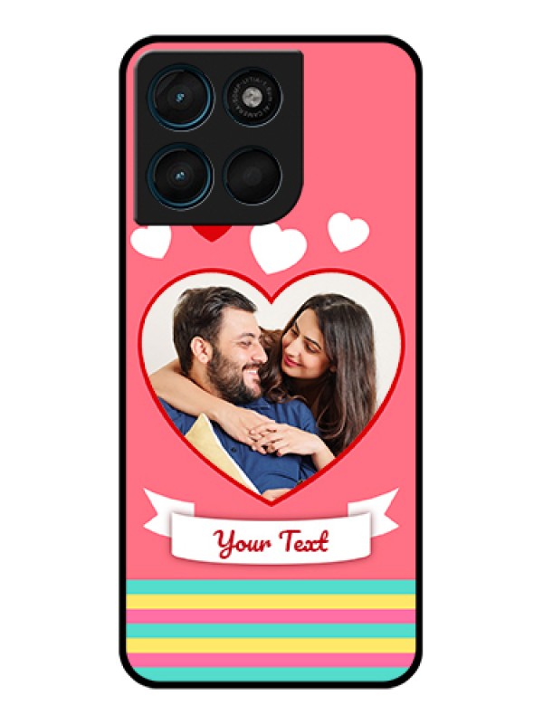 Custom Motorola Moto G57 Power Custom Glass Phone Case - Love Shapes Doodle Design