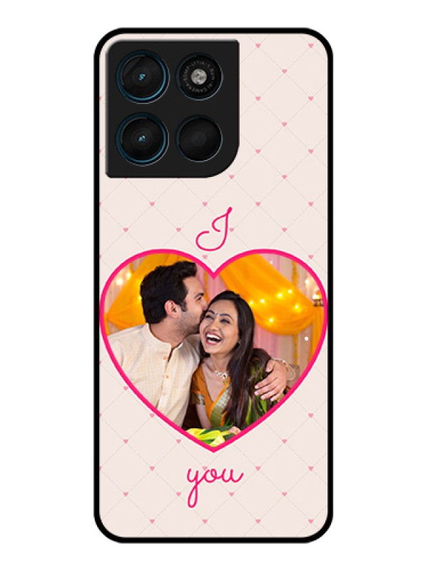 Custom Motorola Moto G57 Power Custom Glass Phone Case - Heart Shape Design