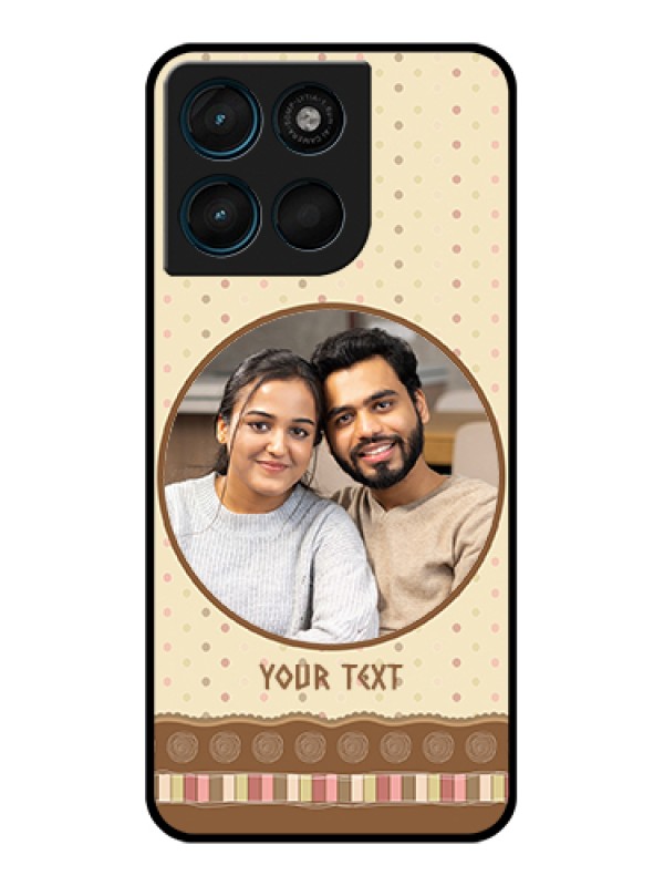 Custom Motorola Moto G57 Power Custom Glass Phone Case - Brown Dotted Mobile Case Design