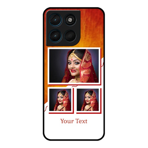 Motorola Moto G57 Power Custom Glass Phone Case - Wedding Memories Design