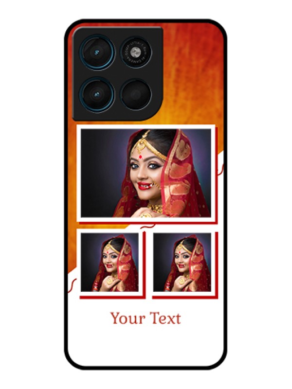 Custom Motorola Moto G57 Power Custom Glass Phone Case - Wedding Memories Design