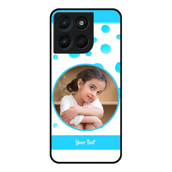 Motorola Moto G57 Power Custom Glass Phone Case - Blue Bubbles Pattern Design