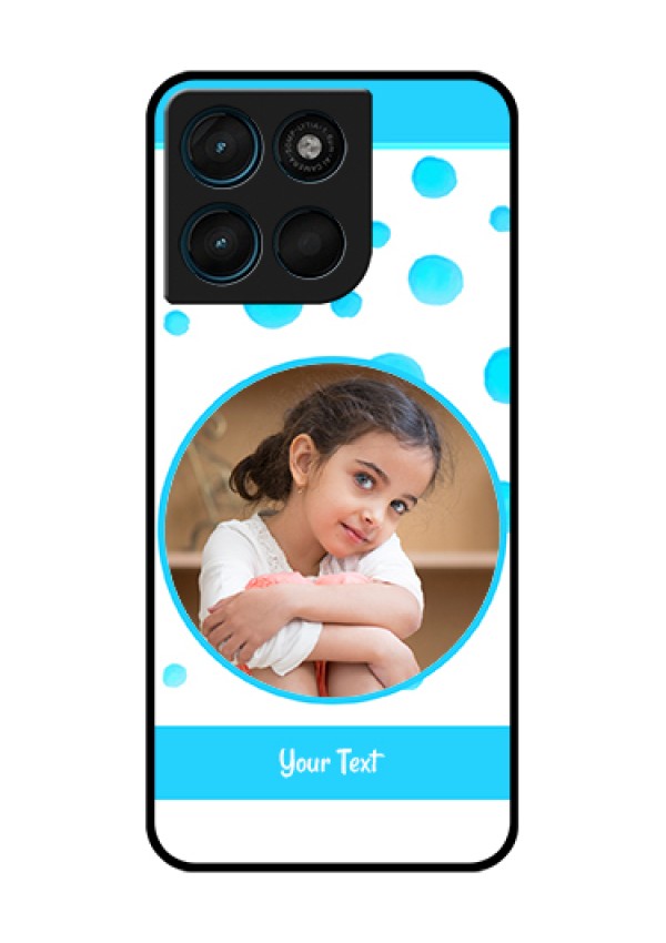 Motorola Moto G57 Power Custom Glass Phone Case - Blue Bubbles Pattern Design