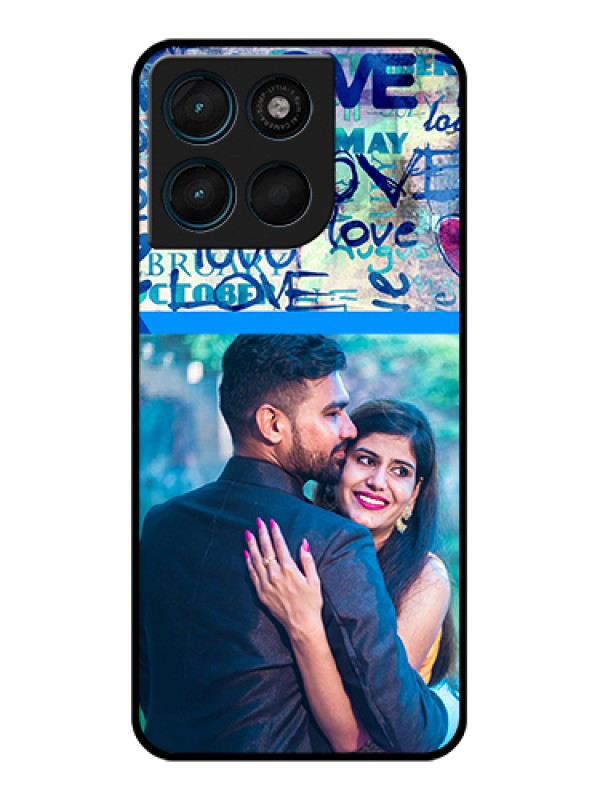 Custom Motorola Moto G57 Power Custom Glass Phone Case - Colorful Love Design