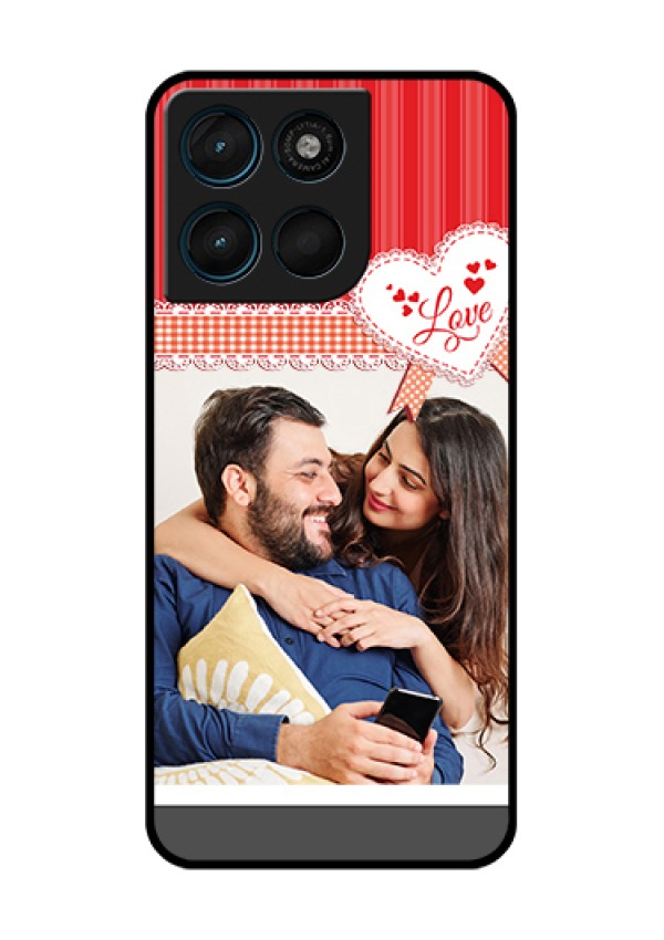 Motorola Moto G57 Power Custom Glass Phone Case - Red Love Pattern Design