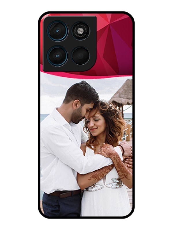 Custom Motorola Moto G57 Power Custom Glass Phone Case - Red Abstract Design