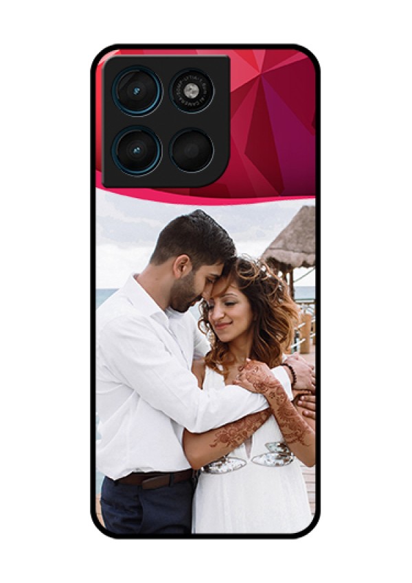 Motorola Moto G57 Power Custom Glass Phone Case - Red Abstract Design