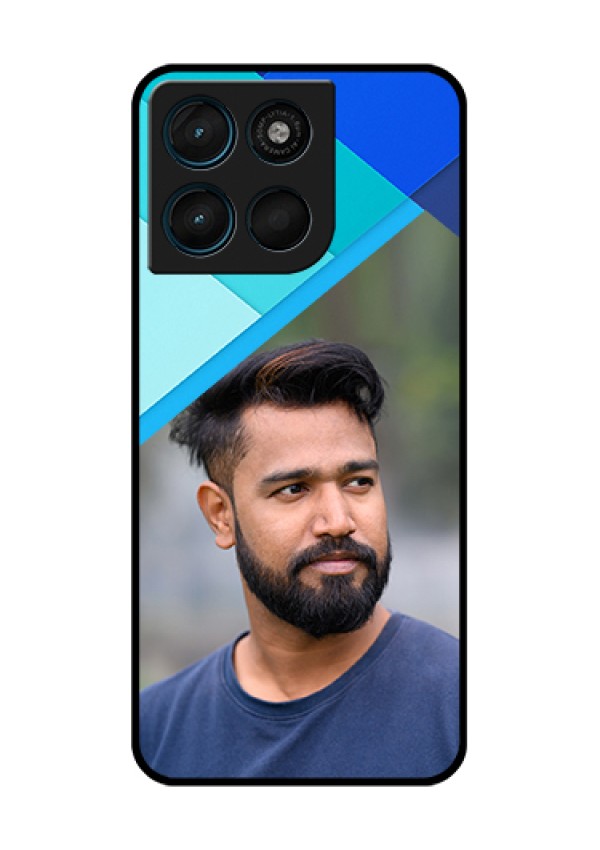 Motorola Moto G57 Power Custom Glass Phone Case - Blue Pattern Design