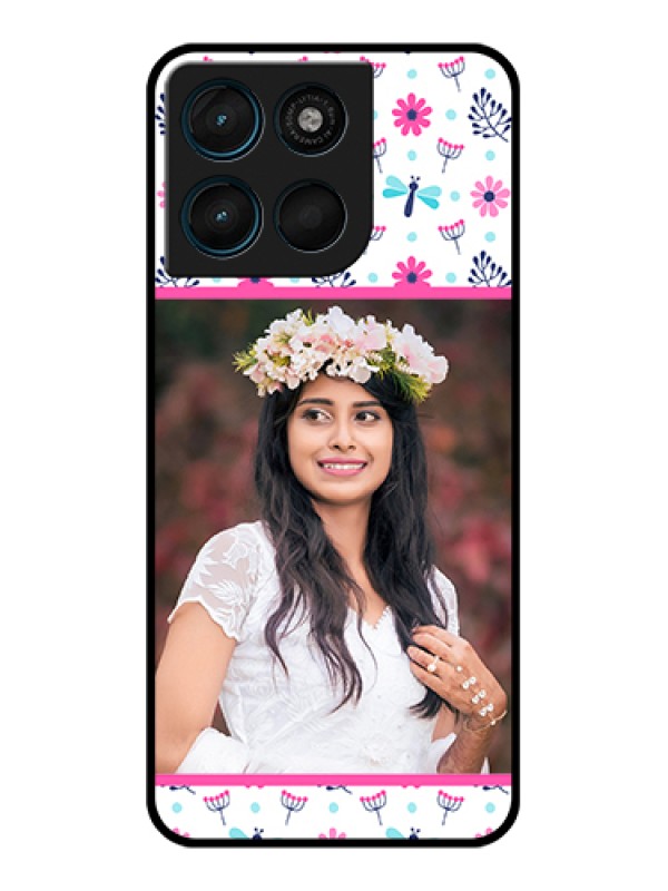 Custom Motorola Moto G57 Power Custom Glass Phone Case - Colorful Flower Design