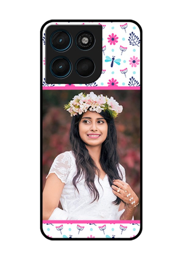 Motorola Moto G57 Power Custom Glass Phone Case - Colorful Flower Design